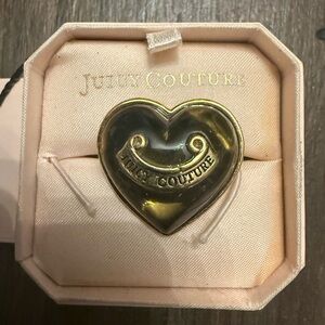 y2k vintage Juicy Couture Gold Heart Ring mood ring adjustable with box